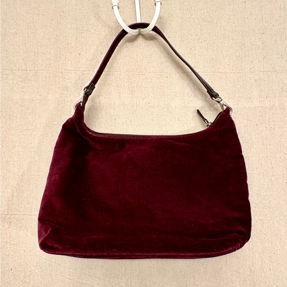 Lauren by Ralph Lauren Plum Velvet Purse Retro Y2K Everyday Glamor - Picture 3 of 9